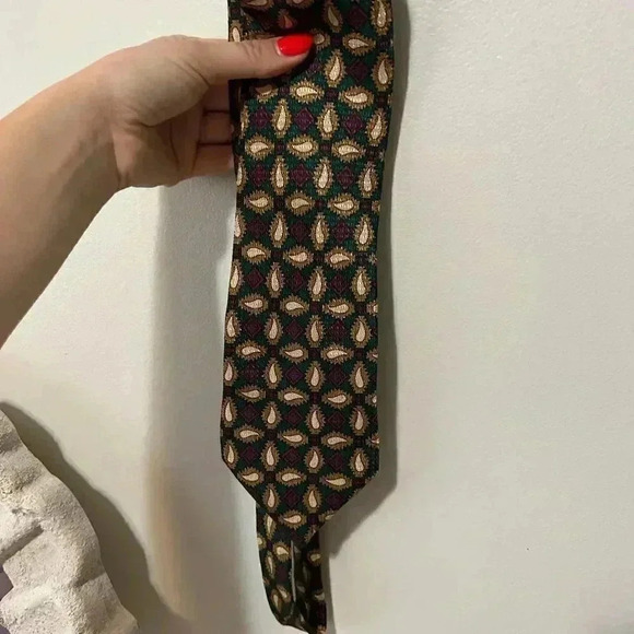 YSL vintage printed silk tie - Picture 2 of 4